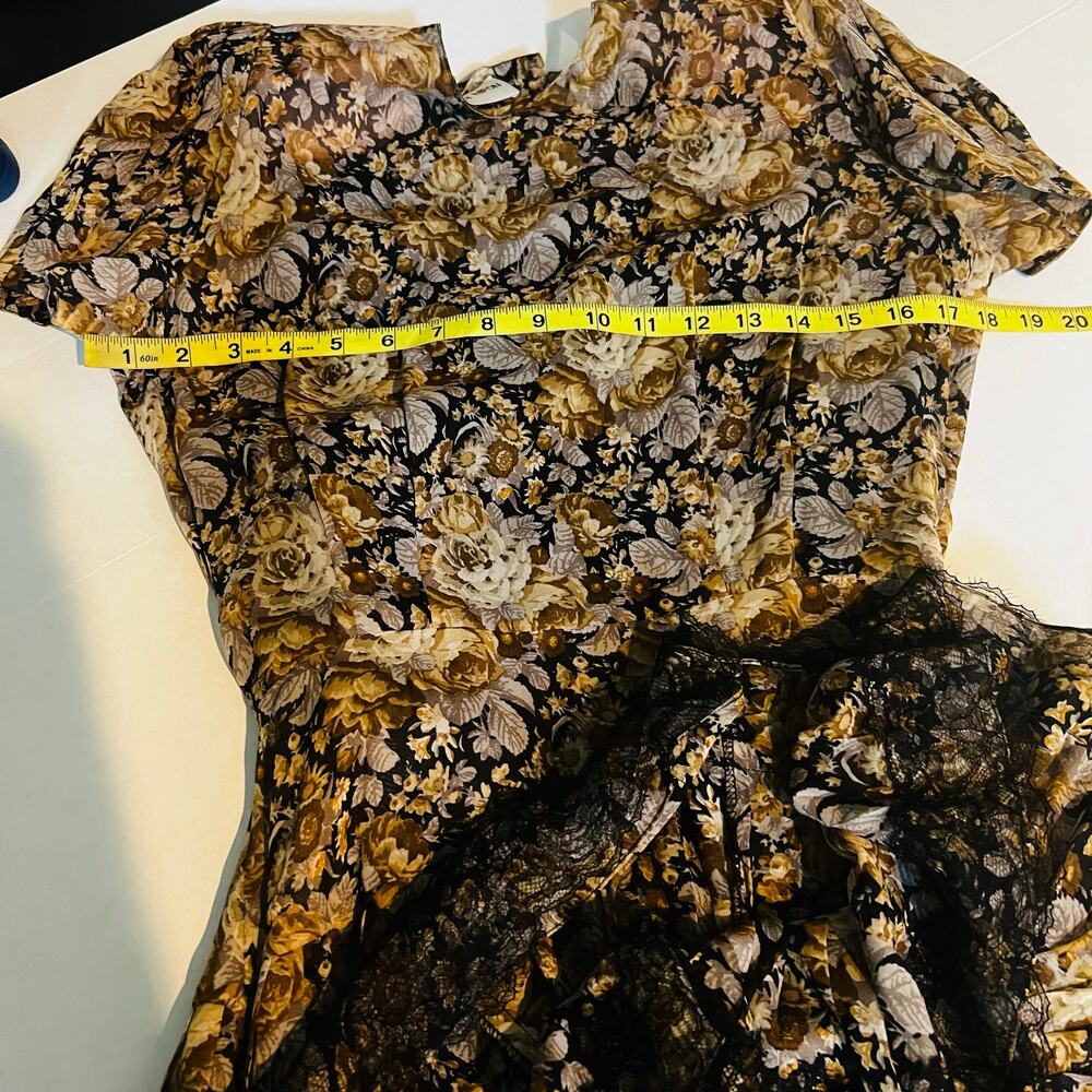 Vintage Albert Nipon Silk Floral Layered Dress Si… - image 6